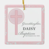 Taufe Großtochter Pink Lace Personalisiert Keramikornament (Vorderseite)