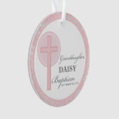 Taufe Großtochter Pink Lace Personalisiert Ornament (Vorderseite)