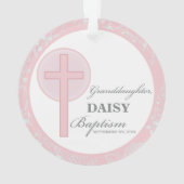 Taufe Großtochter Pink Lace Personalisiert Ornament (Rückseite)