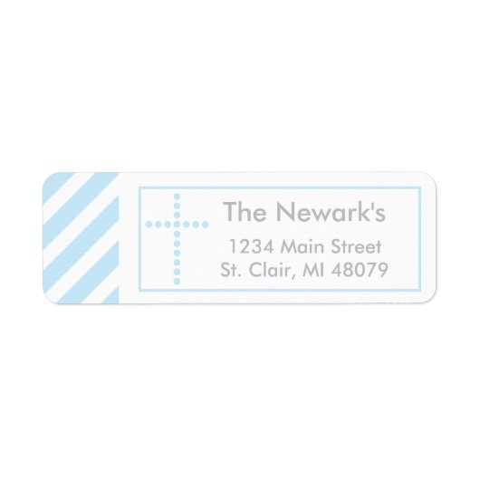 Taufe, heilige Kommune | Blue Cross Address Label (Vorne)