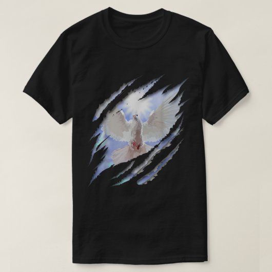 Taufe Heiliger Geist White Dove getauft Christlich T-Shirt (Design vorne)