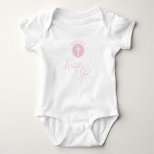 Taufe Herzlichen Glückwunsch Rosa Kind Gottes Baby Strampler