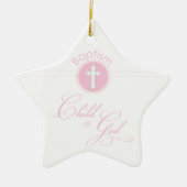 Taufe Herzlichen Glückwunsch Rosa Kind Gottes Keramikornament (Vorne)