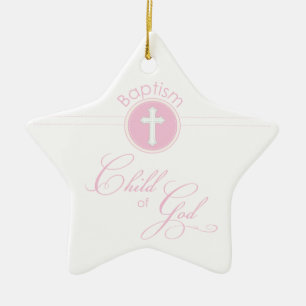 Taufe Herzlichen Glückwunsch Rosa Kind Gottes Keramikornament