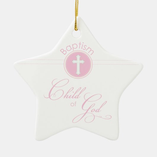 Taufe Herzlichen Glückwunsch Rosa Kind Gottes Keramikornament (Vorne)