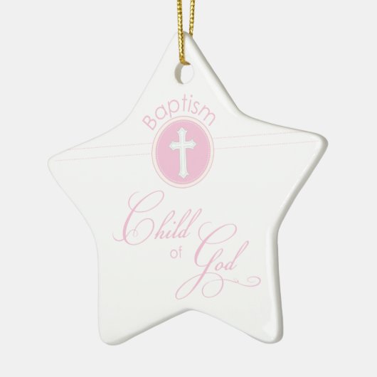 Taufe Herzlichen Glückwunsch Rosa Kind Gottes Keramikornament (Links)