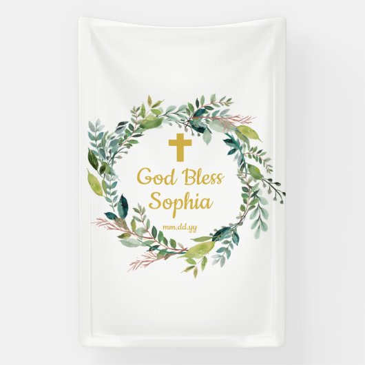 Taufe Hintergrund Dekorationen Mädchen Junge Gott  Banner (Vertikal)