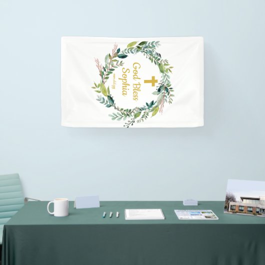 Taufe Hintergrund Dekorationen Mädchen Junge Gott  Banner (Messe)