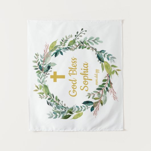 Taufe Hintergrund Dekorationen Mädchen Junge Gott Wandteppich (Vorderseite)