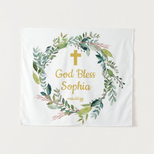 Taufe Hintergrund Dekorationen Mädchen Junge Gott  Wandteppich (Vorderseite (Horizontal))