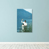 Taufe im Lake Atitlan™ Version 2 LDS Art Poster Leinwanddruck (Insitu (Holzboden))