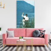 Taufe im Lake Atitlan™ Version 2 LDS Art Poster Leinwanddruck (Insitu (Wohnzimmer))