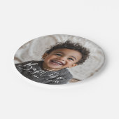 Taufe im runden Foto Pappteller (Schrägansicht)