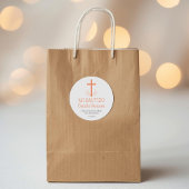 Taufe im Spanisch Simple Bautizo Cross und in den  Runder Aufkleber