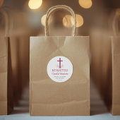 Taufe im Spanisch Simple Bautizo Cross und in den  Runder Aufkleber