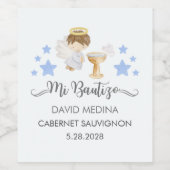 Taufe im spanischen Wasserfarbengel Weinetikett (Einzelnes Label)