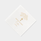 Taufe in Christ Floral Cross Religious Veranstaltu Servietten Mit Folie (Rechts)