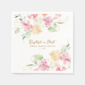 Taufe in Christ Pink Floral Custom Taptisse Serviette (Vorderseite)