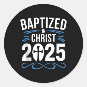 Taufe in Christus 2025 Katholische Taufe Jesus Got Runder Aufkleber