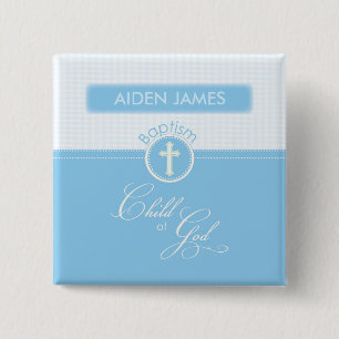 Taufe, Individuelle Name, Blaues Kind Gottes Button
