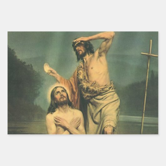 Taufe Jesu Christi durch Johannes den Täufer Geschenkpapier Set (Vorderseite)