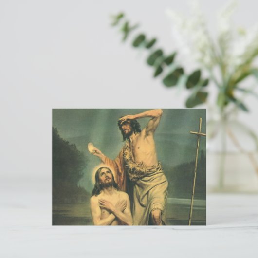 Taufe Jesu Christi durch Johannes den Täufer Postkarte (Stehend Vorderseite)