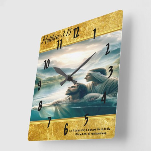 Taufe Jesu Christi durch Johannes Quadratische Wanduhr (Winkel)