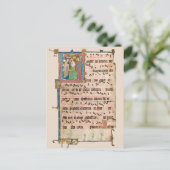 Taufe Jesu Christi Mittelalterliches Chant Manuskr Postkarte (Stehend Vorderseite)