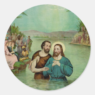 Taufe Jesu Christi Runder Aufkleber