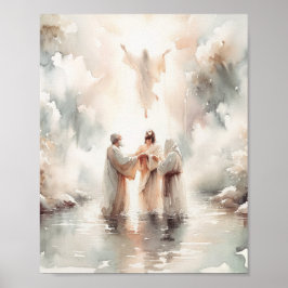 Taufe Jesu, Digitaldruck, Wasserfarbe Jesus Poster