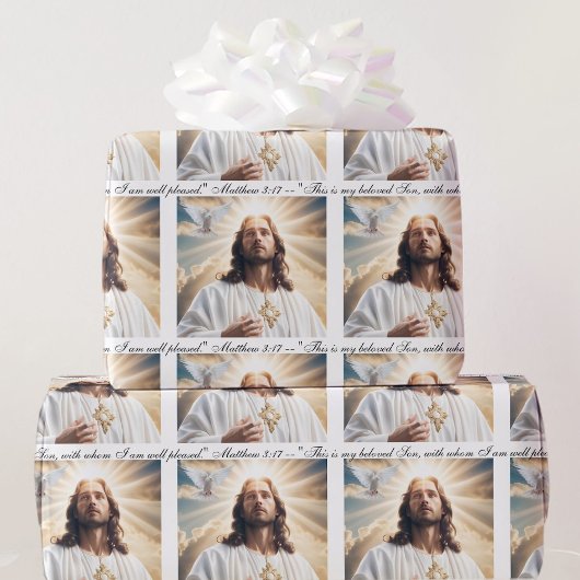 Taufe Jesus Heiliger Geist Dove Matthew 3:17 Text Geschenkpapier