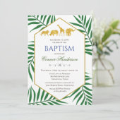 Taufe Jungle Safari Einladung (Stehend Vorderseite)