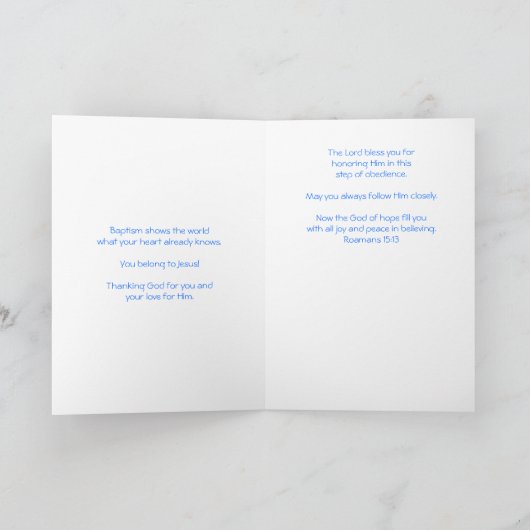 Taufe Karte (Innenseite)