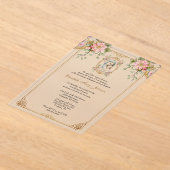 Taufe Katholische Mutter Mary Jesus Pink Blumen Acryleinladungen (Ablage )