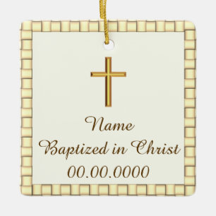 Taufe Keramikornament