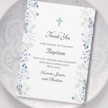 Taufe kleine blaue Aquarellfarben Blume vielen Dan
