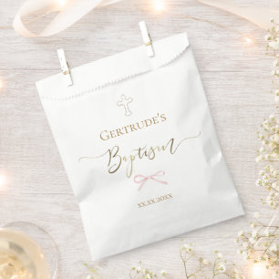 Taufe kleine rosa Schleife Geschenktütchen