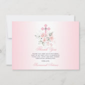 Taufe Kommune Bestätigung Girl Floral FOTO T Dankeskarte (Rückseite)