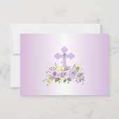 Taufe Kommune Bestätigung Mädchen Lila FOTO Dankeskarte (Rückseite)