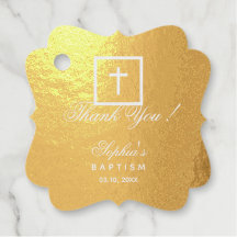 Taufe Kreuz Elegante Kalligraphie Danke, Script