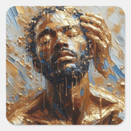 Taufe - Kunstsammlung Jesus-Reihe Quadratischer Aufkleber