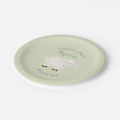 Taufe-Lamm Pappteller (Schrägansicht)