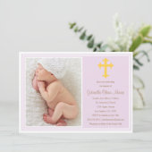 Taufe - Lavendel| Einladung (Stehend Vorderseite)