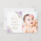 Taufe Lavendel Tinte danke Karte (Vorderseite)