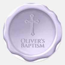 Taufe Lavender Wax Siegel Lila bestickt Kreuz