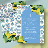 Taufe Lemon Religious Italian Blue Tile