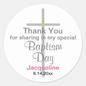 Taufe Mädchen Danke, dass ihr Round Stickers (Vorderseite)