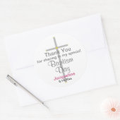 Taufe Mädchen Danke, dass ihr Round Stickers (Umschlag)