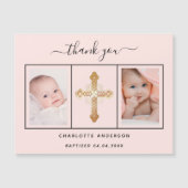 Taufe Mädchen pink Foto danke Magnet (Vorderseite)