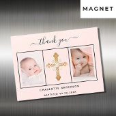 Taufe Mädchen pink Foto danke Magnet